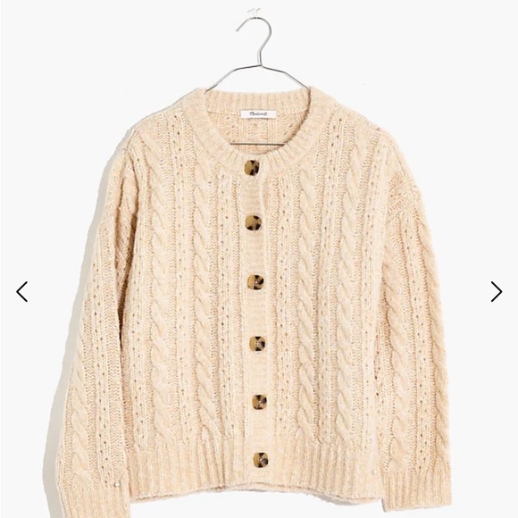 Madewell Pointelle Cable Cardigan Sweater - Size Small - Picture 2 of 6
